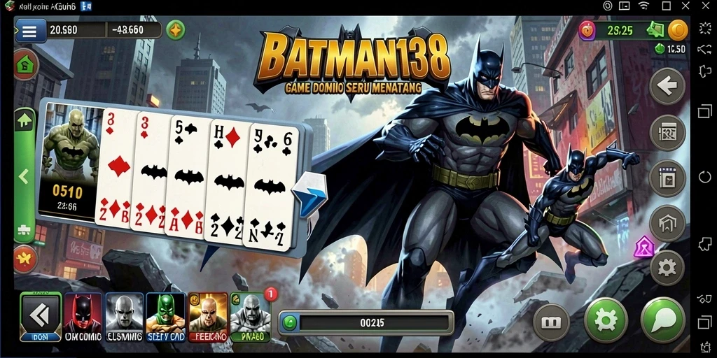 Tampilan gameplay seru dari BATMAN138 dengan kartu domino.