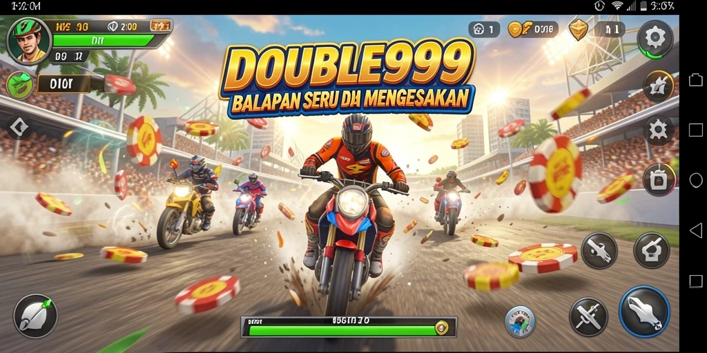 Screenshot tampilan gameplay DOUBLE999 yang mendebarkan dan penuh adrenalin.