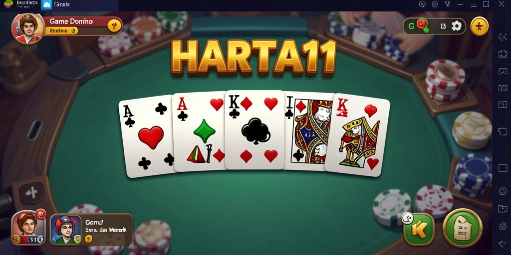 Screenshot HARTA11 menampilkan grafik domino yang menarik dan gameplay yang seru.