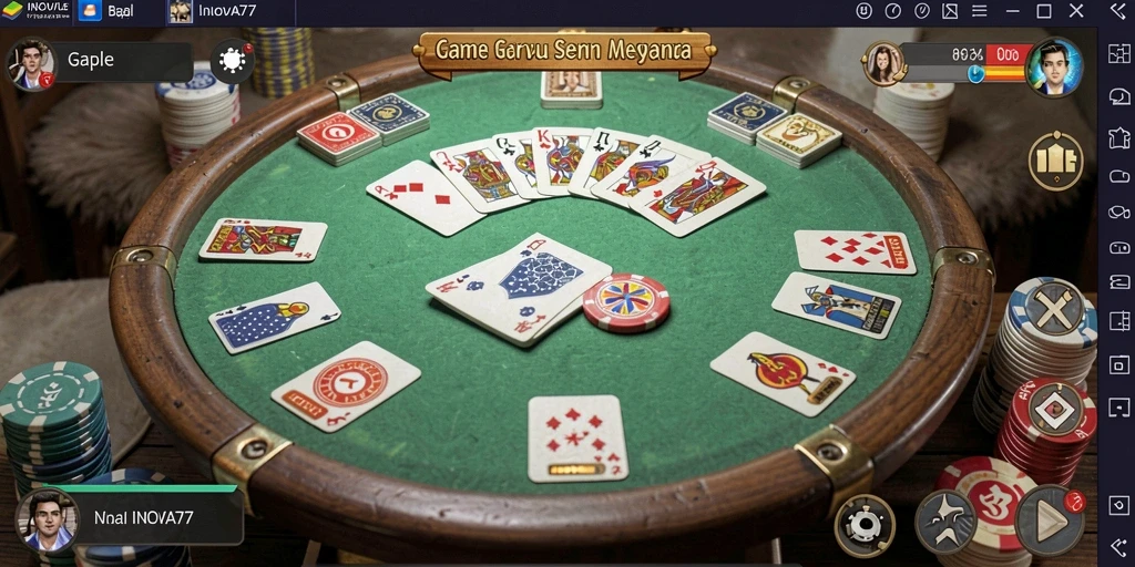 Gameplay seru dan menarik di INOVA77, nikmati Gaple bersama teman.