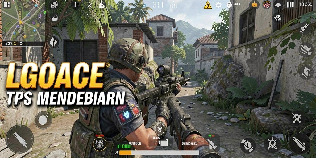 Screenshot gameplay LGOACE menampilkan aksi seru di pertempuran TPS.