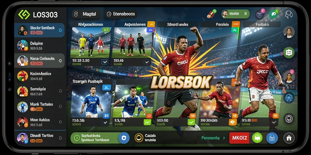 Screenshot utama LOS303 menunjukkan gameplay taruhan olahraga yang seru.