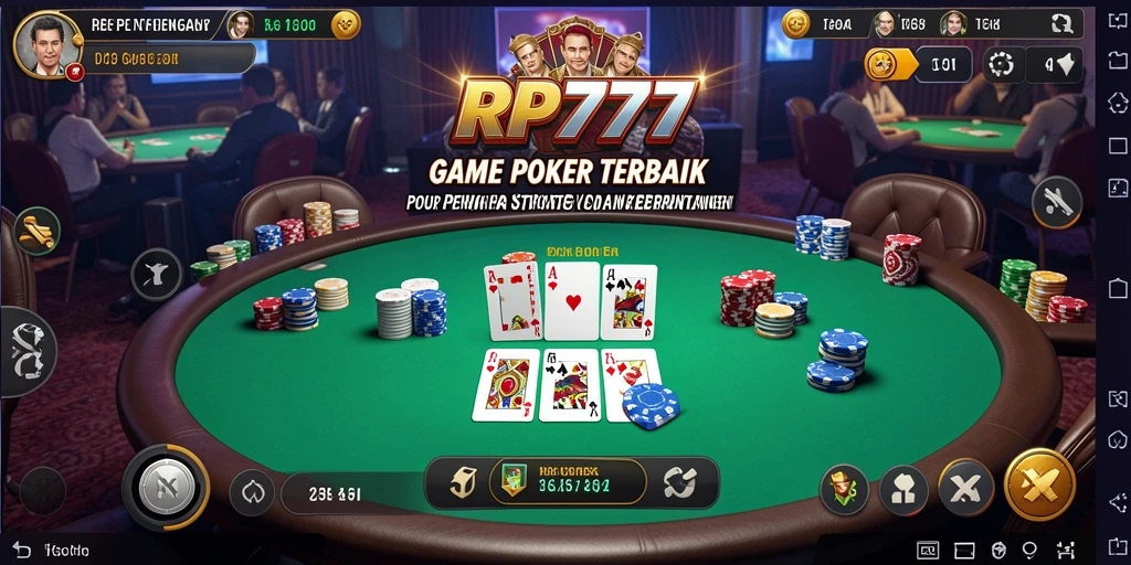 Screenshot menunjukkan aksi menarik dalam permainan Poker.
