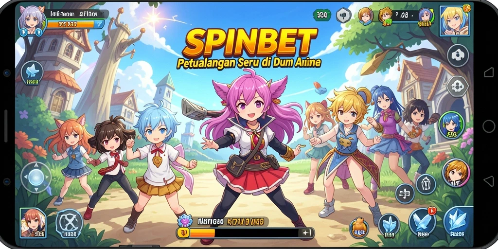 Tampilan gameplay seru SPINBET yang menampilkan karakter anime.